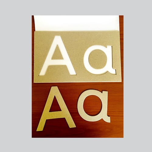 English Letters Stencils inside view