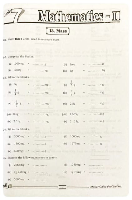 Mathematics - II Grade 7 inside view