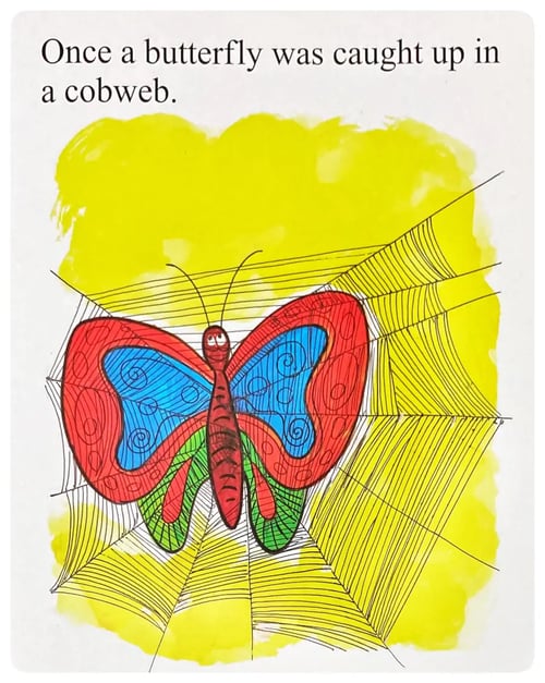 A Butterfly and a Cobweb inside view