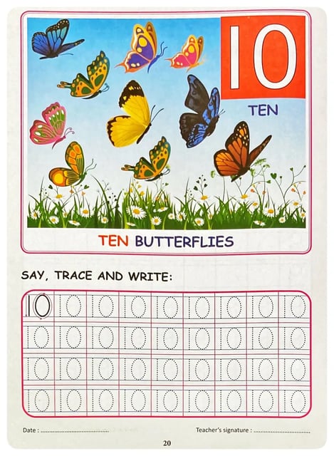 Numbers Writing Practice 1 to 10 inside view