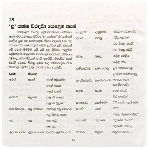 ළ-කාර වින්යාසය | Lakara Winyasaya inside view
