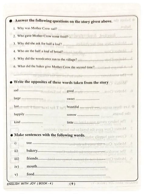 English With Joy Work Book 4 inside view