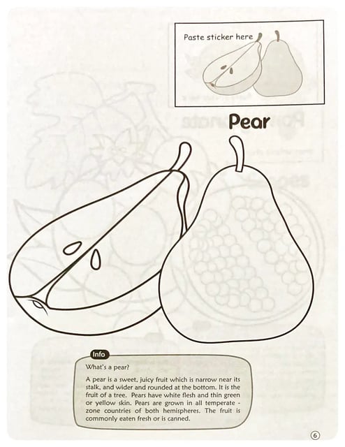 My Favourite Fruits Colouring Book inside view