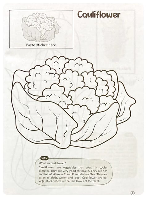 My Favourite Vegetables Colouring Book inside view