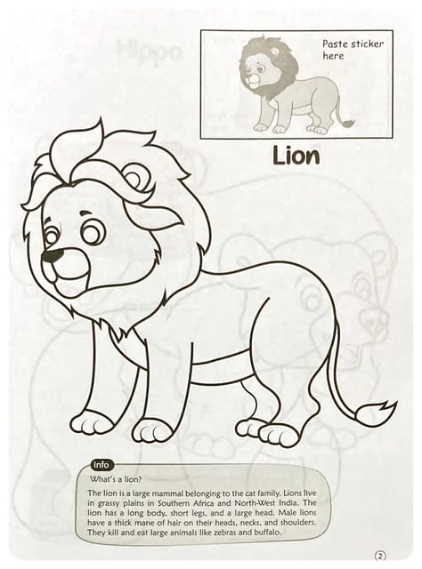Wild Animals Colouring Book inside view