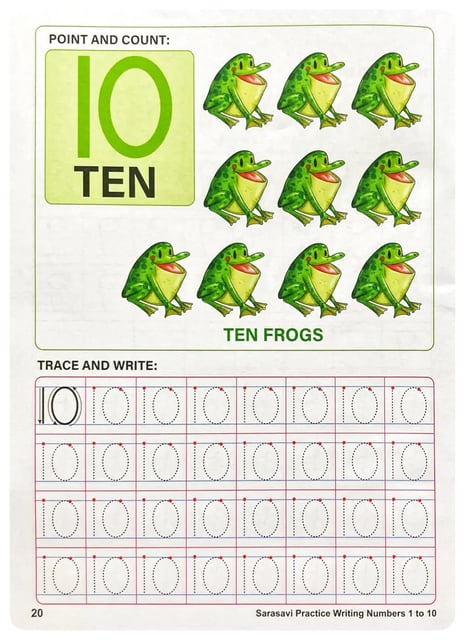 Sarasavi Practice Writing Numbers 1-10 inside view