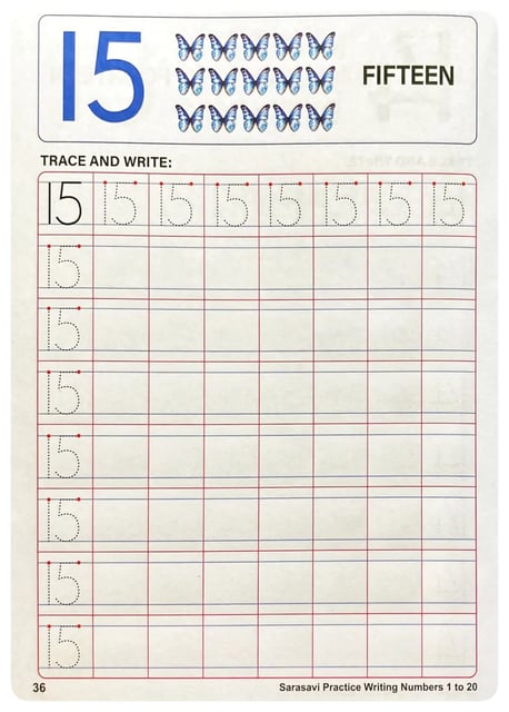 Sarasavi Practice Writing Numbers 1-20 inside view