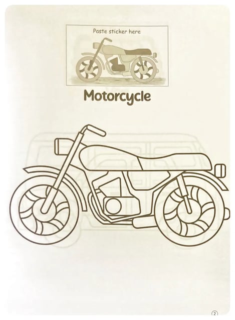 Toddler's Vehicles Colouring Book inside view