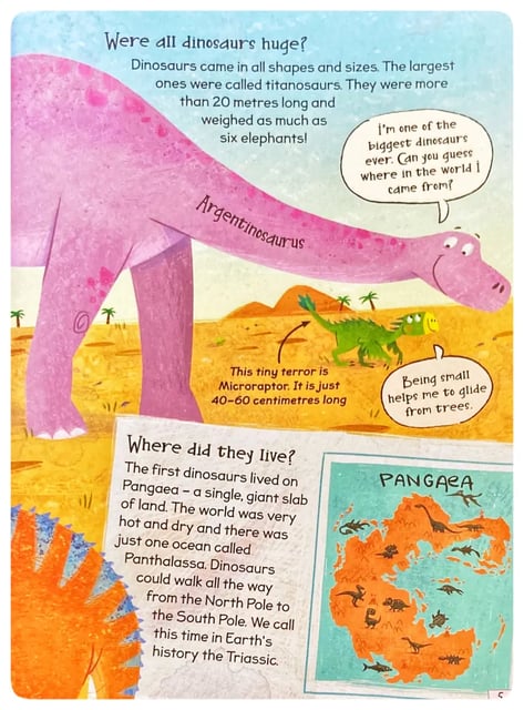 Curious Questions and Answers about Dinosaurs inside view
